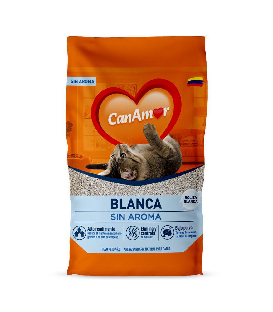 Arena para gatos CAN AMOR blanca, sin aroma (4000  gr) img #1