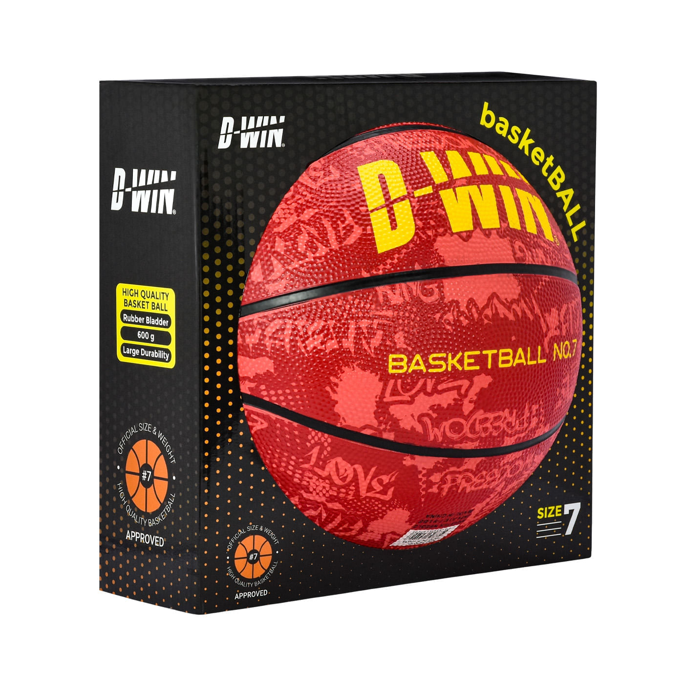 Balón de Basketball N7 D-WIN Champion Game Vinotinto con Caja img #1