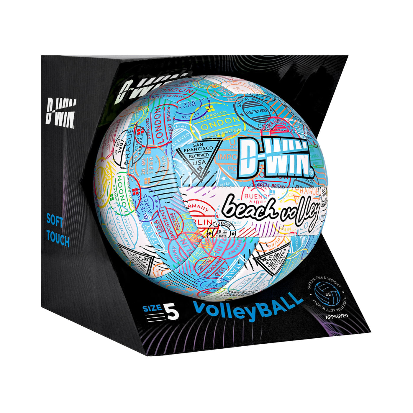 Balón de Volleyball N5 D-WIN Champion Game Azul con Caja img #1