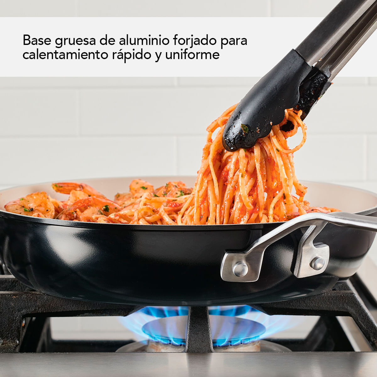 Sartén con tapa 31cm, Aluminio Forjado. Antiadherente Cerámico, Color Negro. KitchenAid img #4