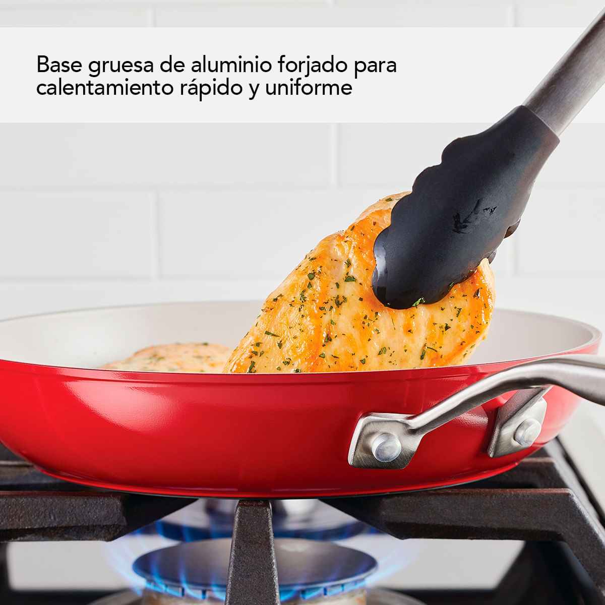 Set 2 Sartenes 21cm y 25 cm. Aluminio Forjado,. Antiadherente Cerámico, Color Rojo. KitchenAid img #7