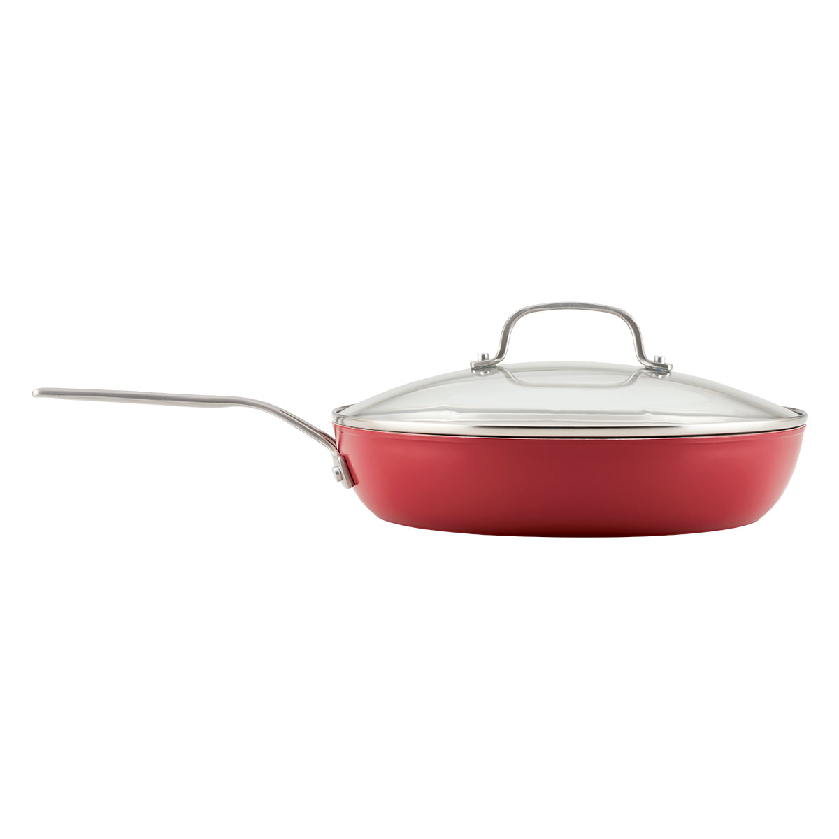 Sartén con tapa 31cm, Aluminio Forjado. Antiadherente Cerámico, Color Rojo. KitchenAid img #1