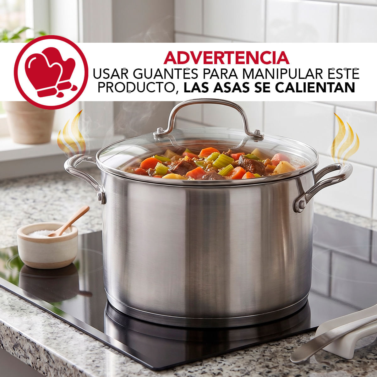 Juego de Ollas 14 pzs. Acero inox. Apta para inducción. Luster Farberware img #12
