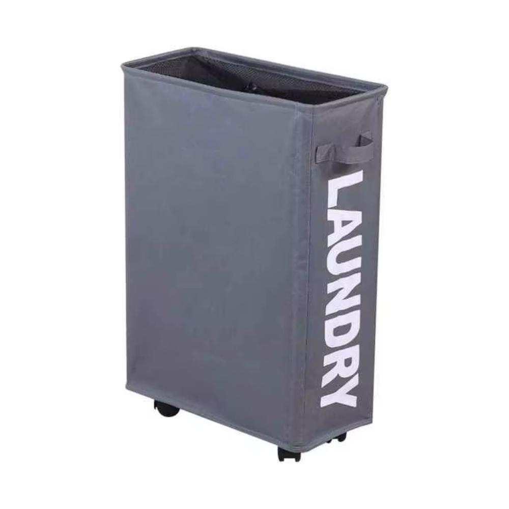 Cesta De Ropa Plegable Con Ruedas Gris img #1