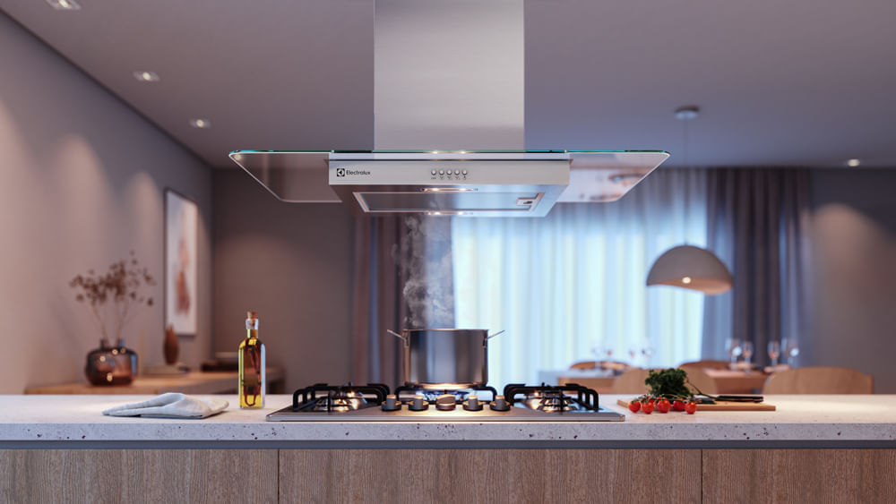 Campana Extractora Electrolux Empotrable Isla 90cm Luz LED Inox CE9IX img #7