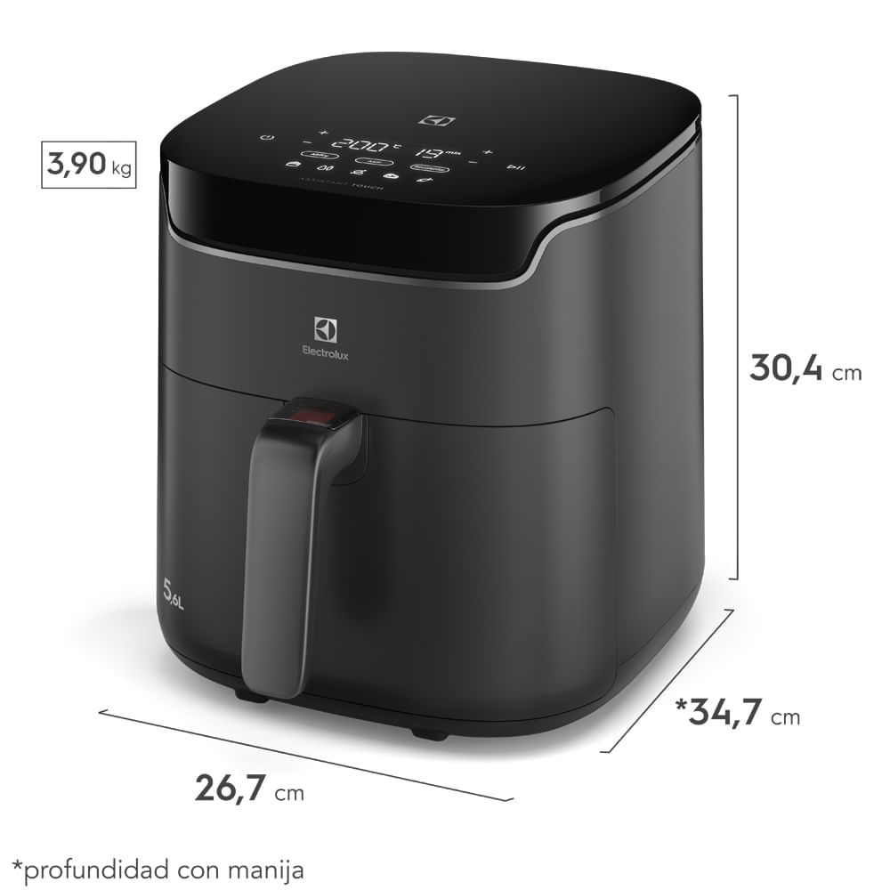Freidora de aire Electrolux 5.6L Cocción 360 Grados negro EAF45 img #2
