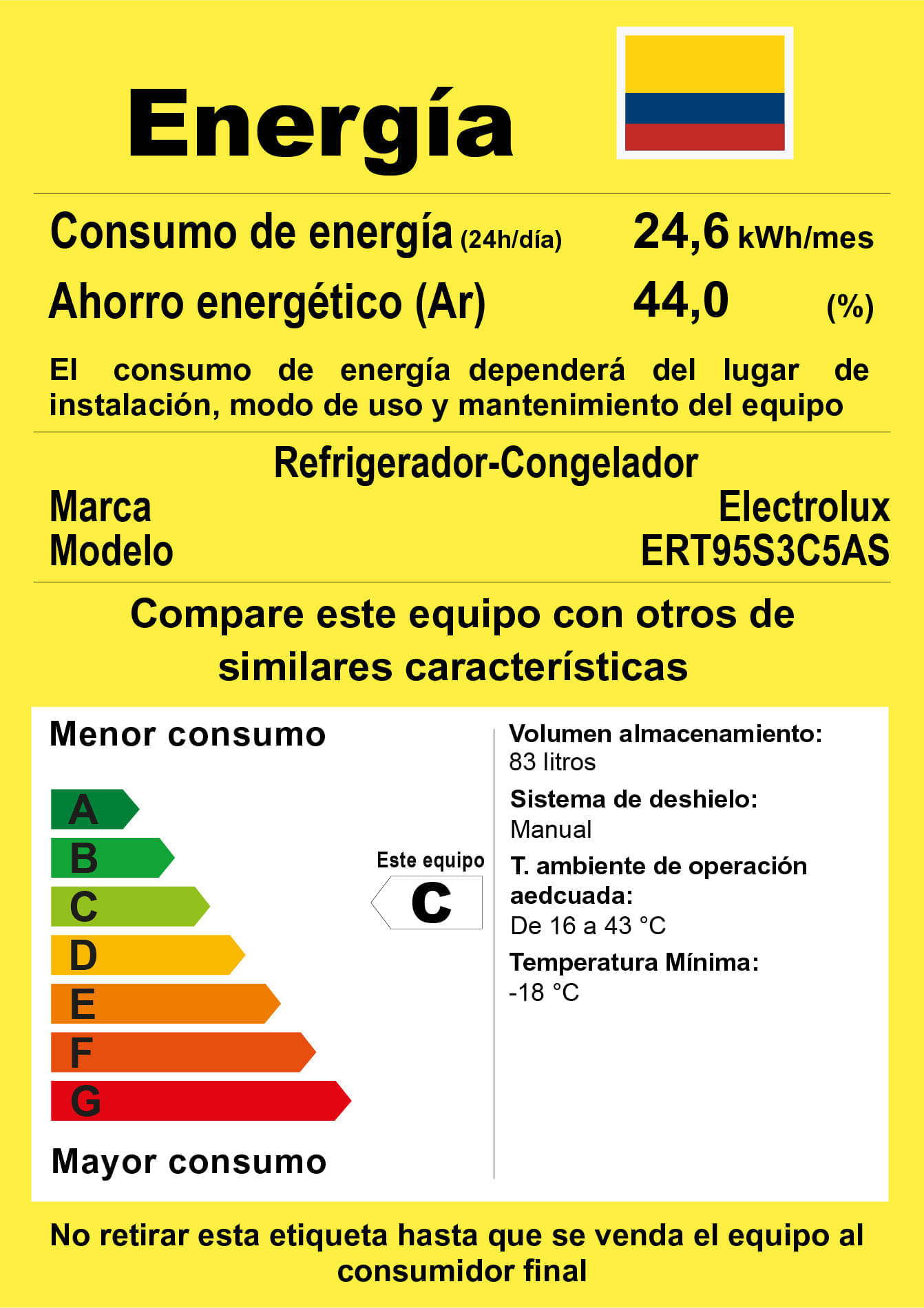 Mini Nevera Electrolux Congelador Superior Frost 83L Gris ERT95S3C5AS img #5