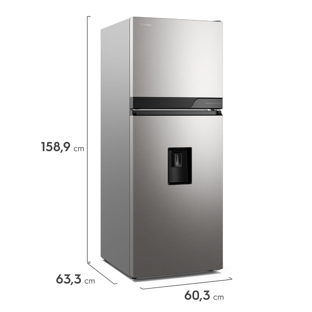 Nevera Electrolux Congelador Superior No Frost 291L Inverter Dispensador de agua Gris ERT30A3C6DS img #2