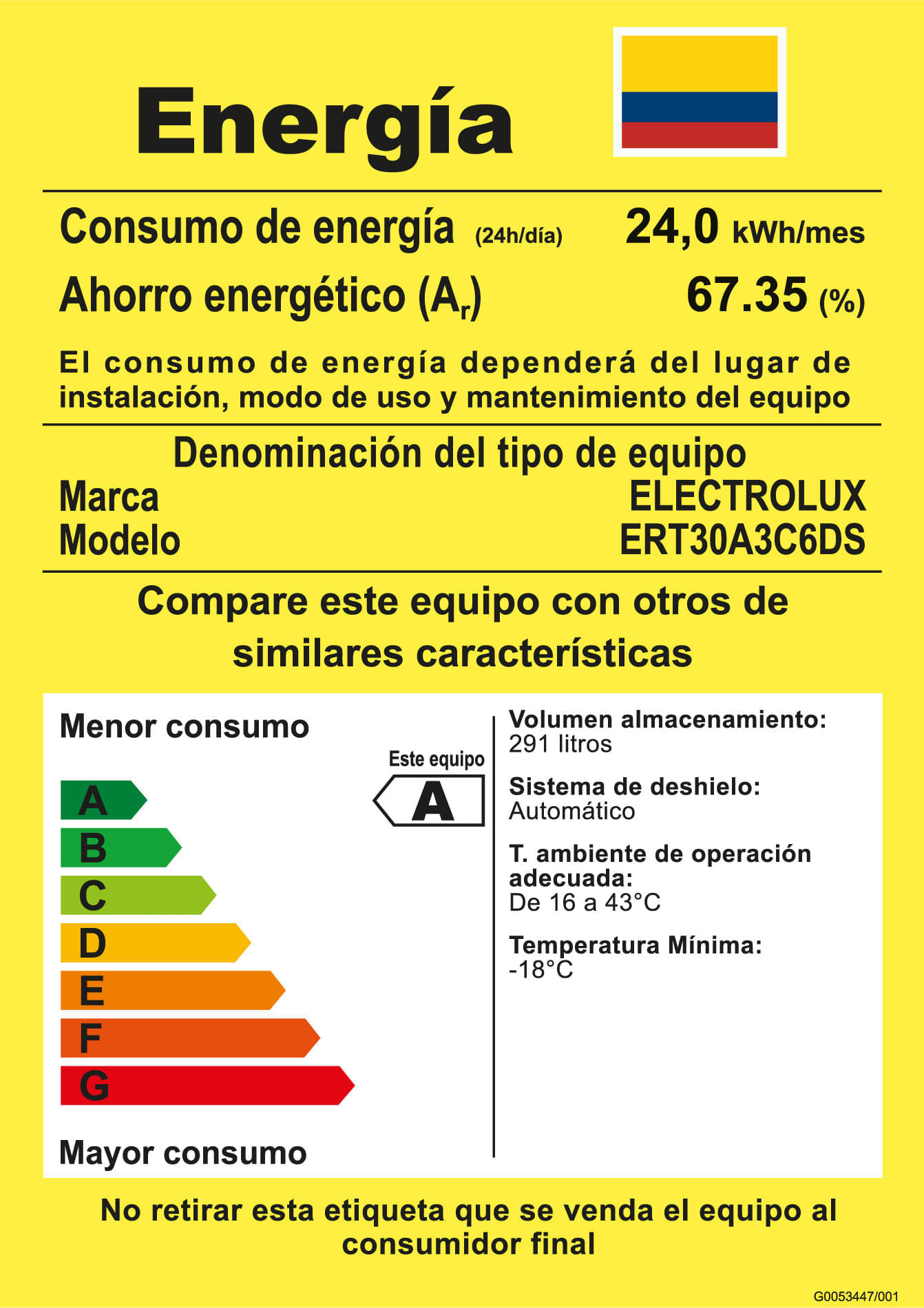 Nevera Electrolux Congelador Superior No Frost 291L Inverter Dispensador de agua Gris ERT30A3C6DS img #5