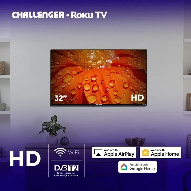 Televisor Challenger 32" Pulgadas 32KR14 LED Smart TV Roku img #5