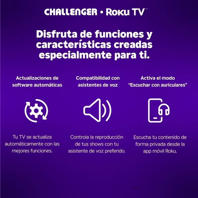 Televisor Challenger 32" Pulgadas 32KR14 LED Smart TV Roku img #6
