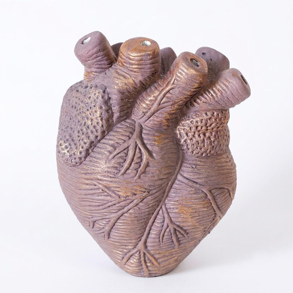 Jarron Corazon Ceramica Gris img #1