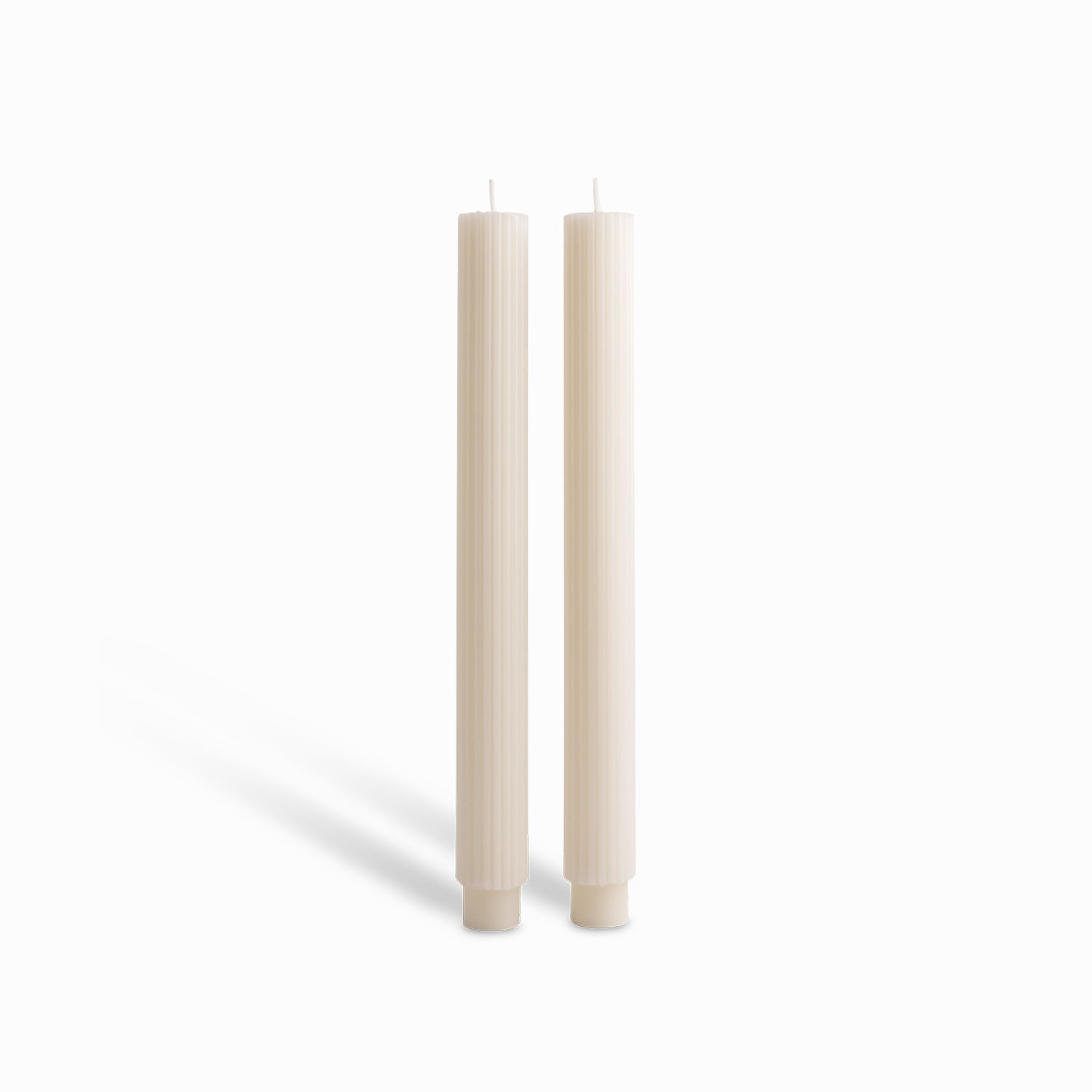 Velas largas rayas Ivory 27cm set x2 img #1
