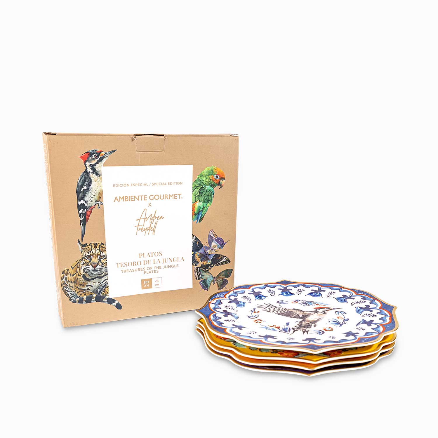 Plato principal tesoro jungla 28cm set x4 img #8