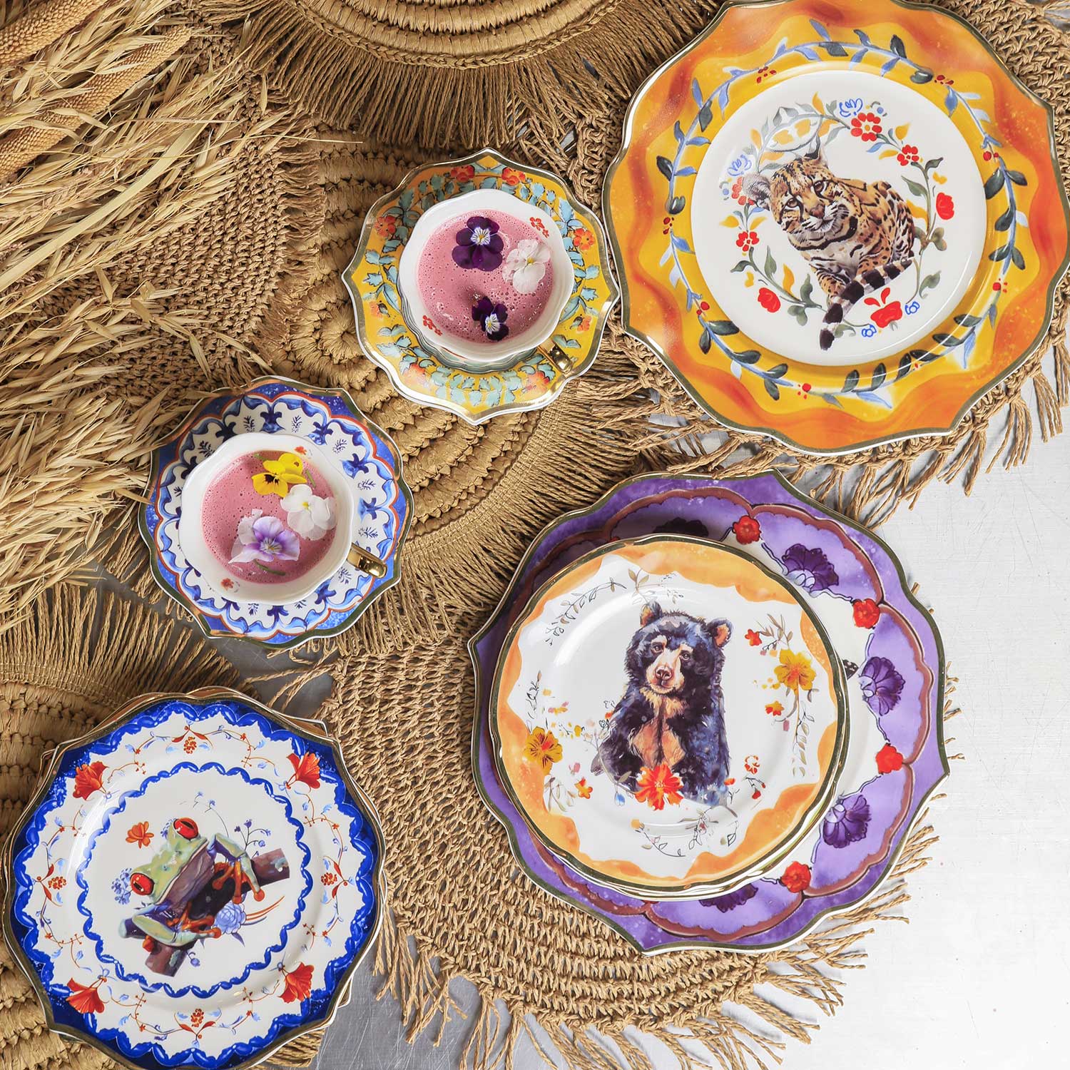 Plato principal tesoro jungla 28cm set x4 img #2