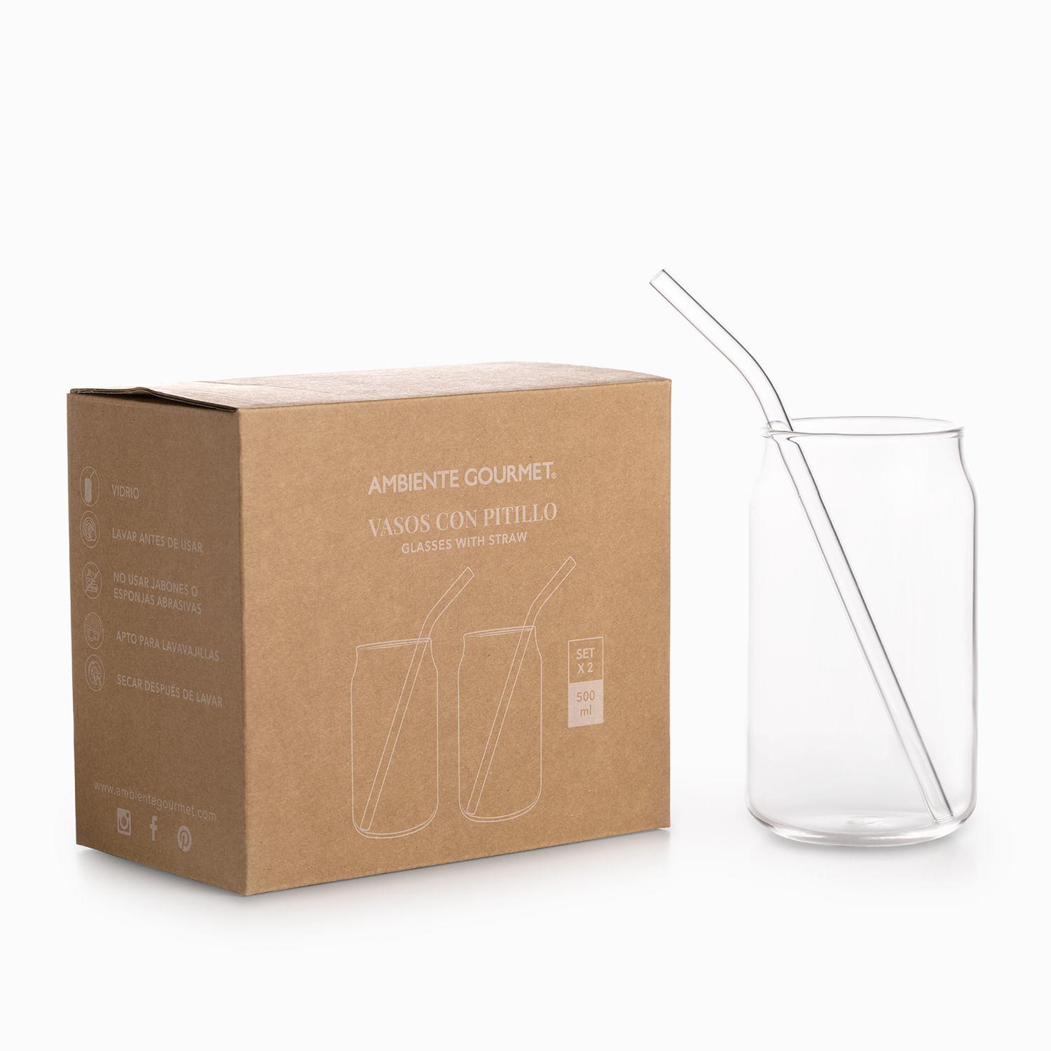Vaso con pitillo 500ml set x2 img #6