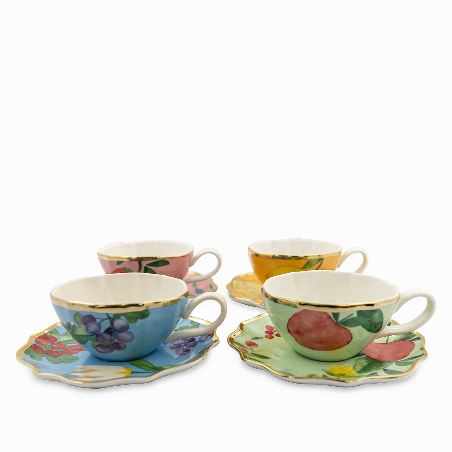 Pocillo y plato Frutal 200ml set x4 img #2
