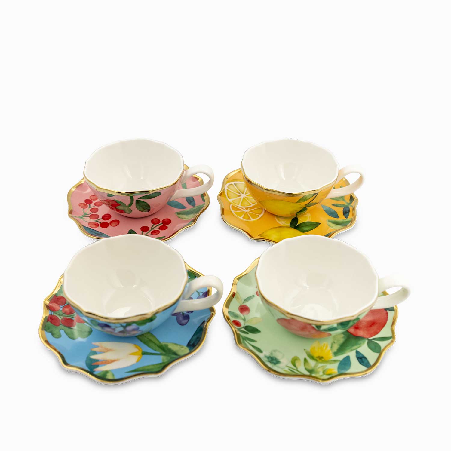Pocillo y plato Frutal 200ml set x4 img #3