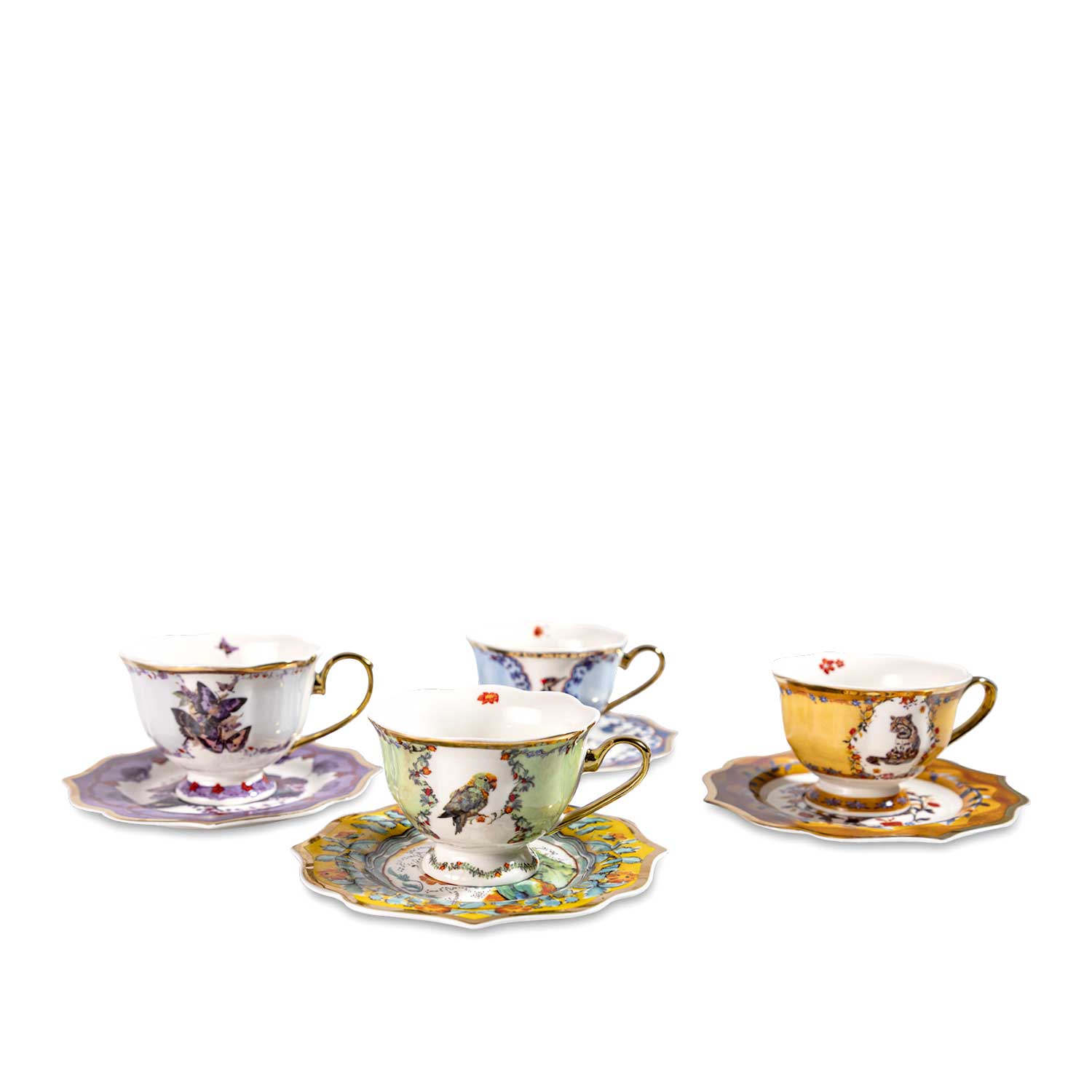 Pocillo y plato tesoro jungla 170ml set x4 img #1