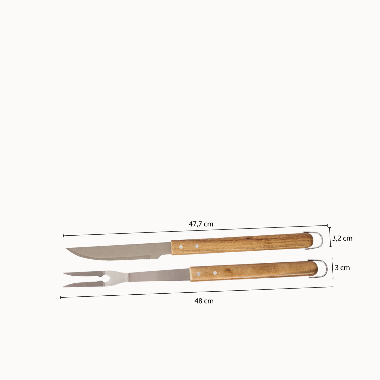 Set de cuchillo y tenedor BBQ acacia img #3