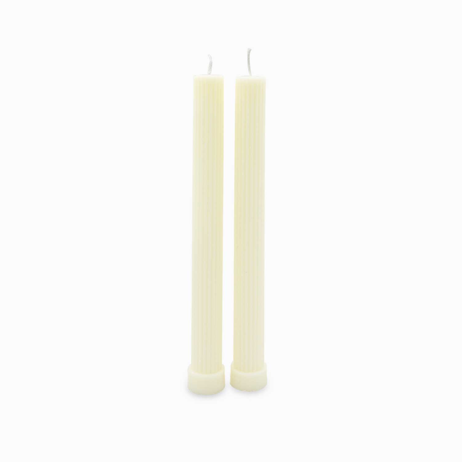 Velas Acanalada ivory 27cm set x2 img #1