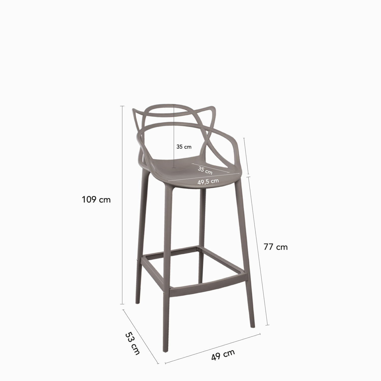 Silla de bar York gris img #2
