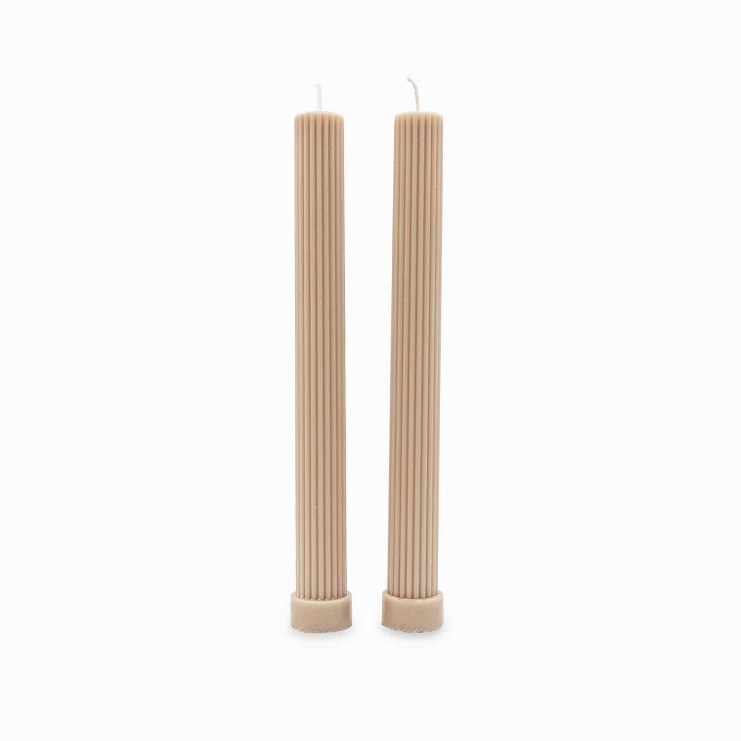 Velas Acanalada beige 27cm set x2 img #1