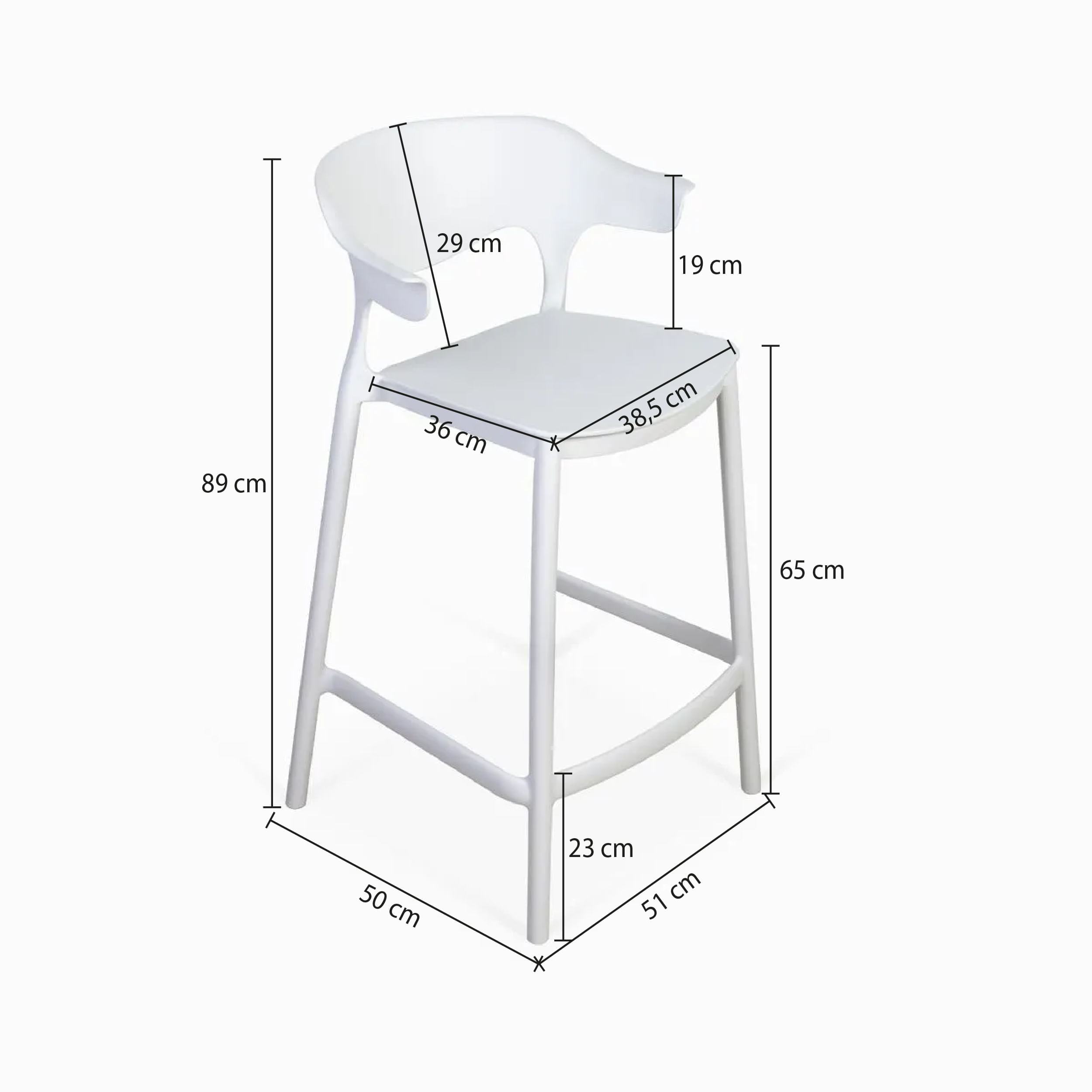 Silla Bull counter blanca img #2