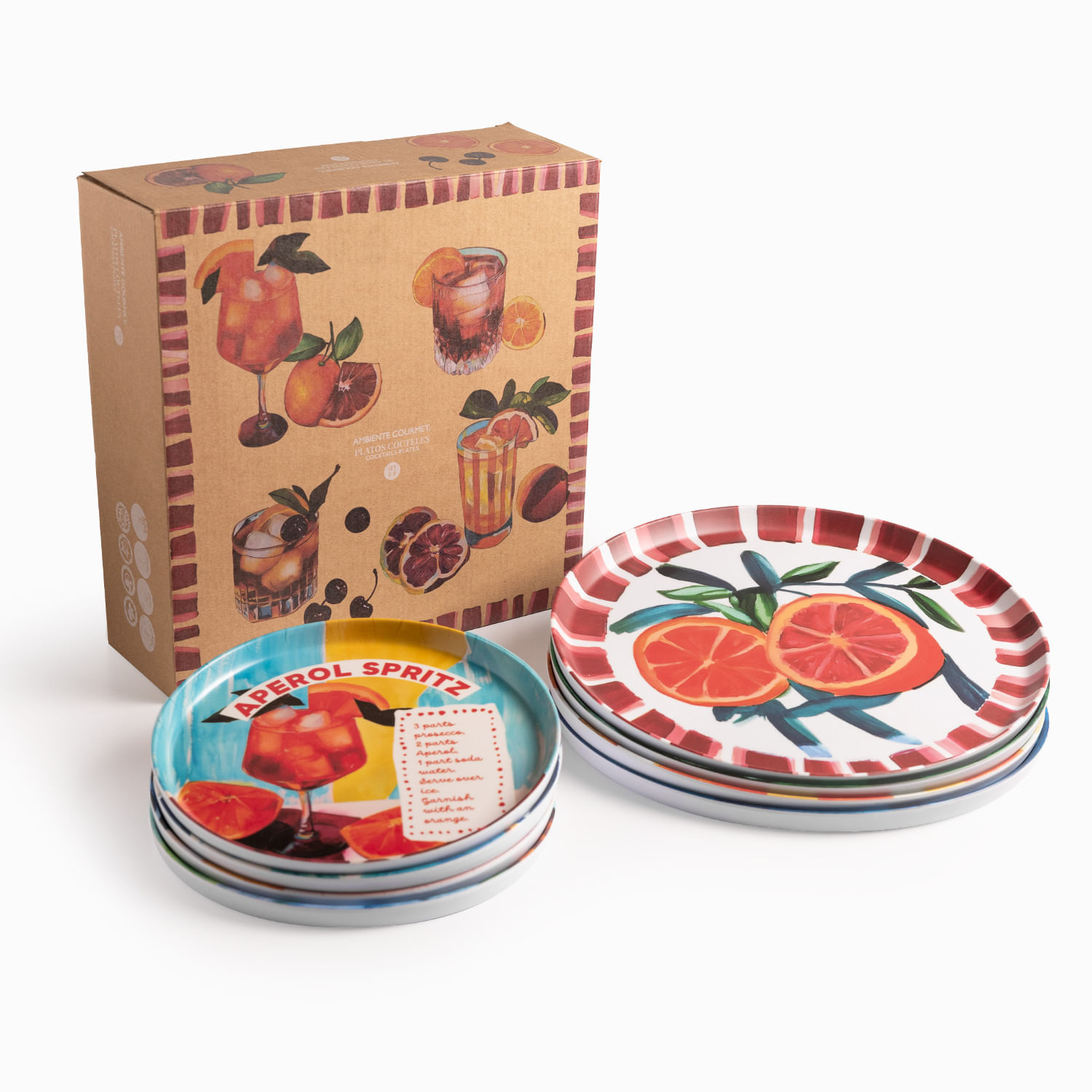 Platos melamina serie cocteles set x8 img #4