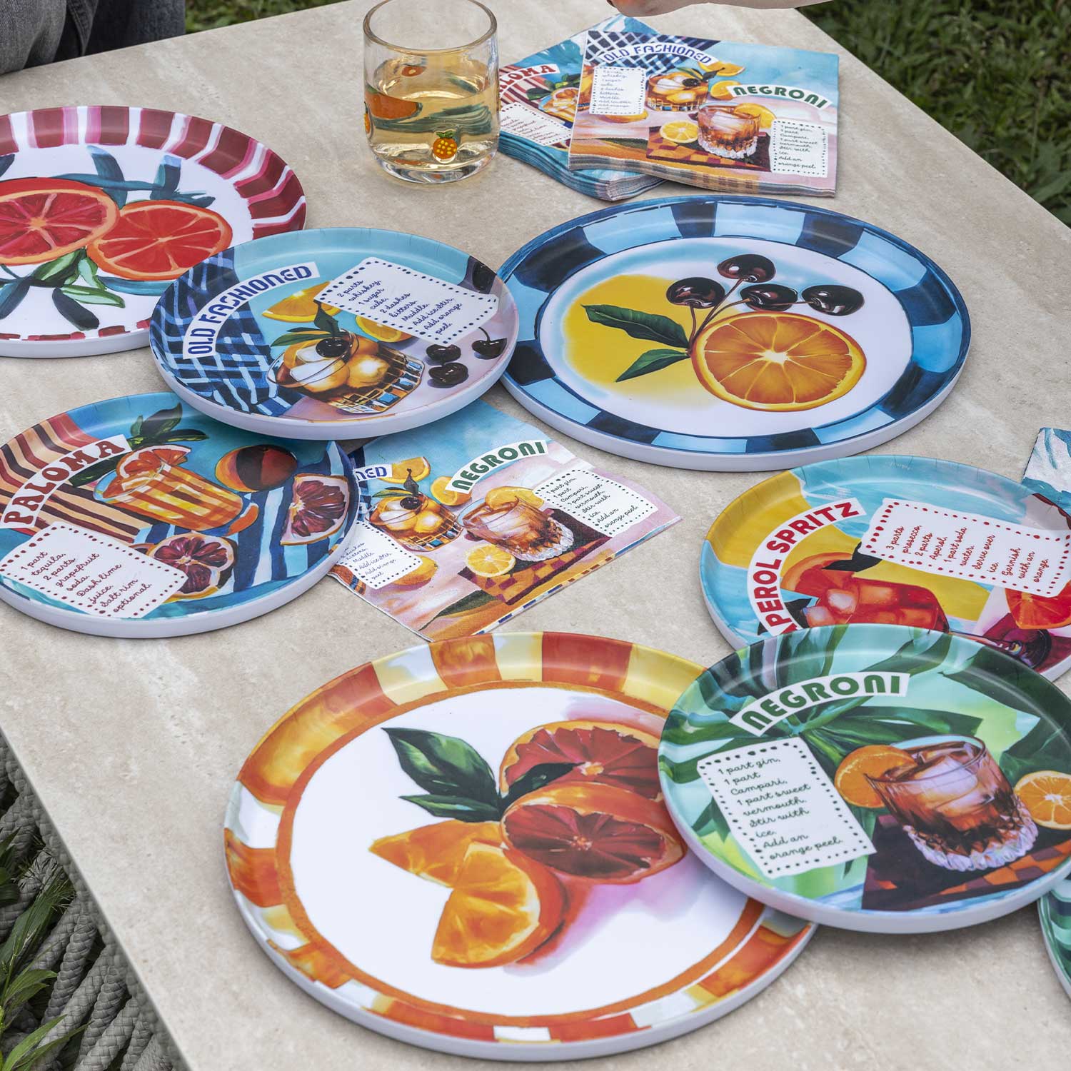 Platos melamina serie cocteles set x8 img #2