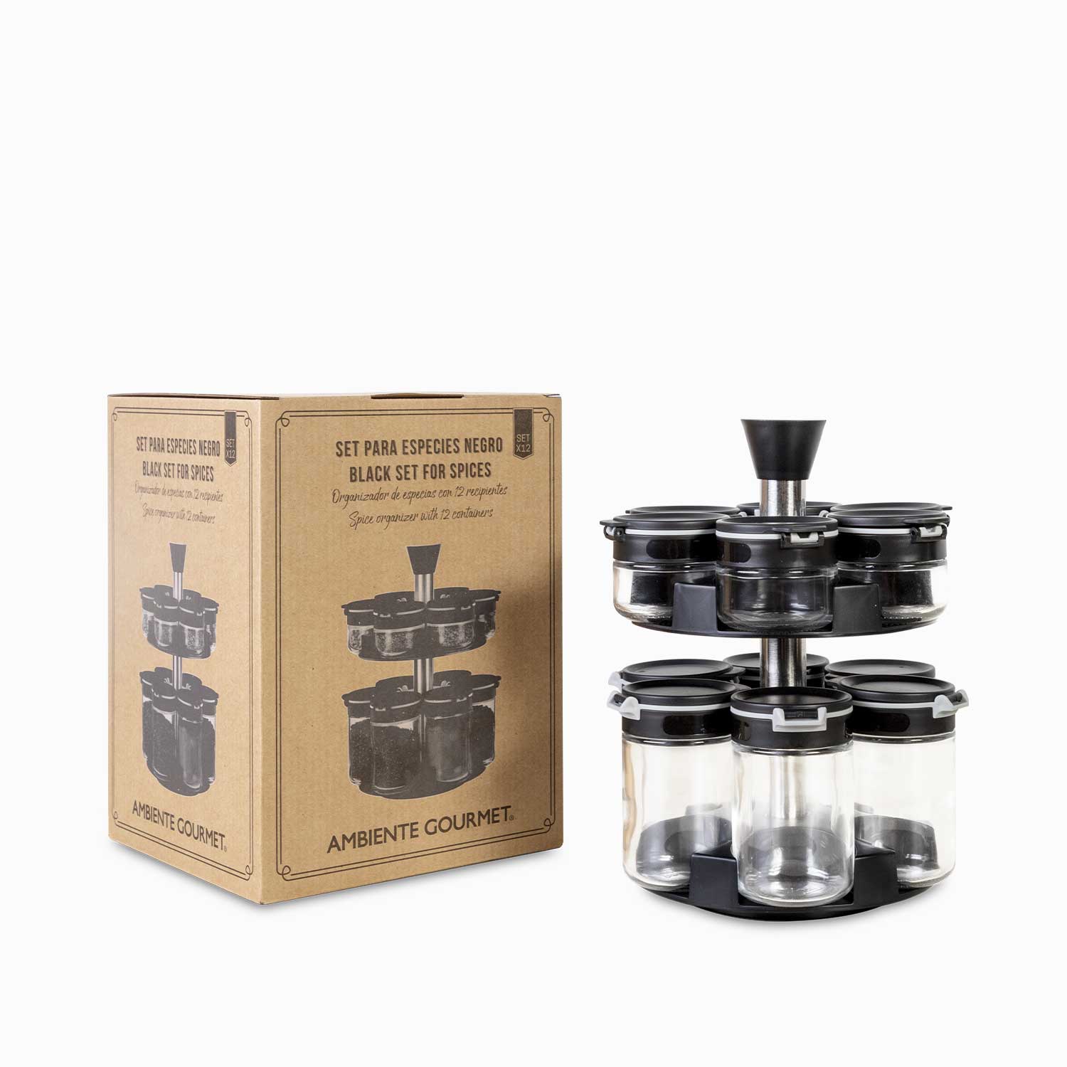 Set para especias negro x12 img #1