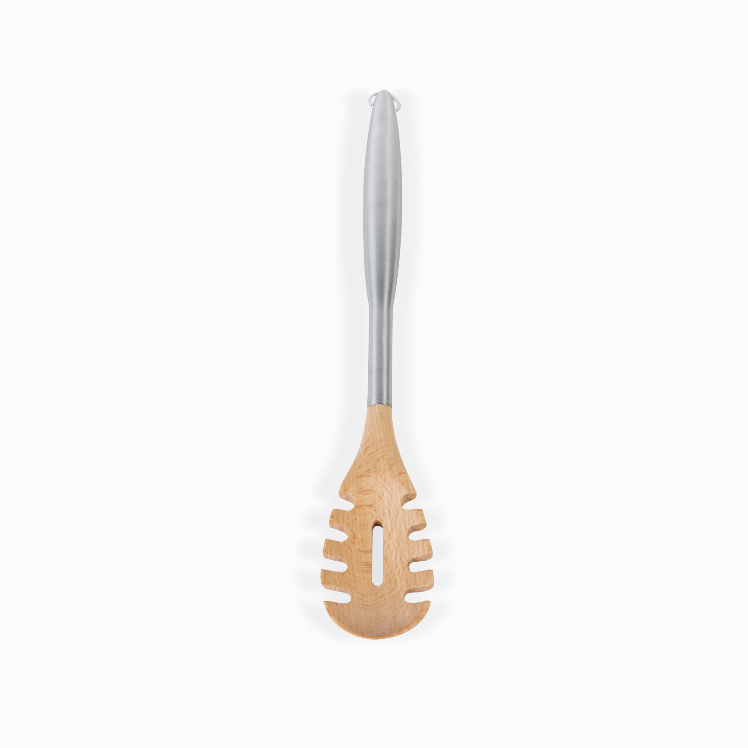 Cucharon pasta acero y bambu img #1