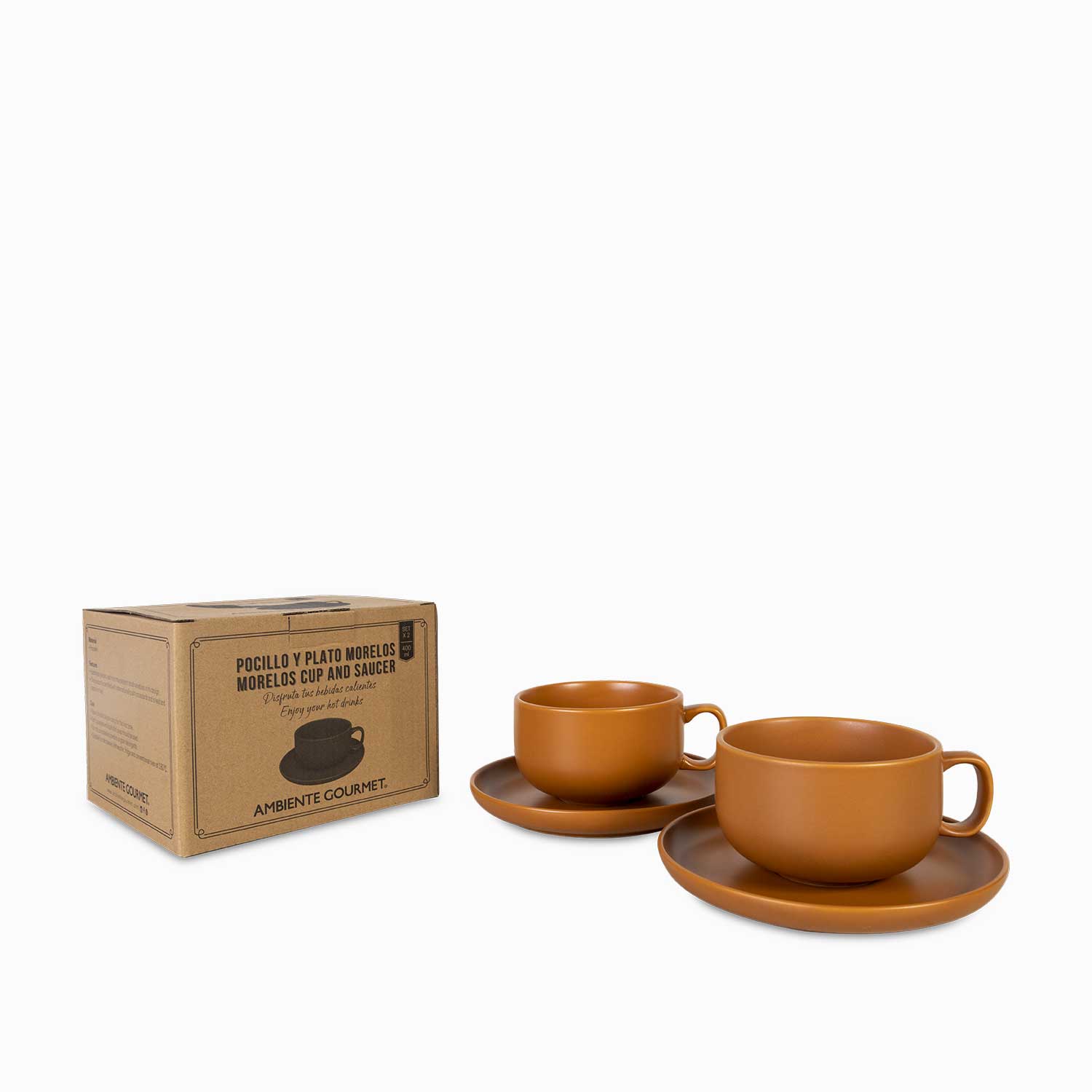 Pocillo y plato morelos 400ml setx2 img #1