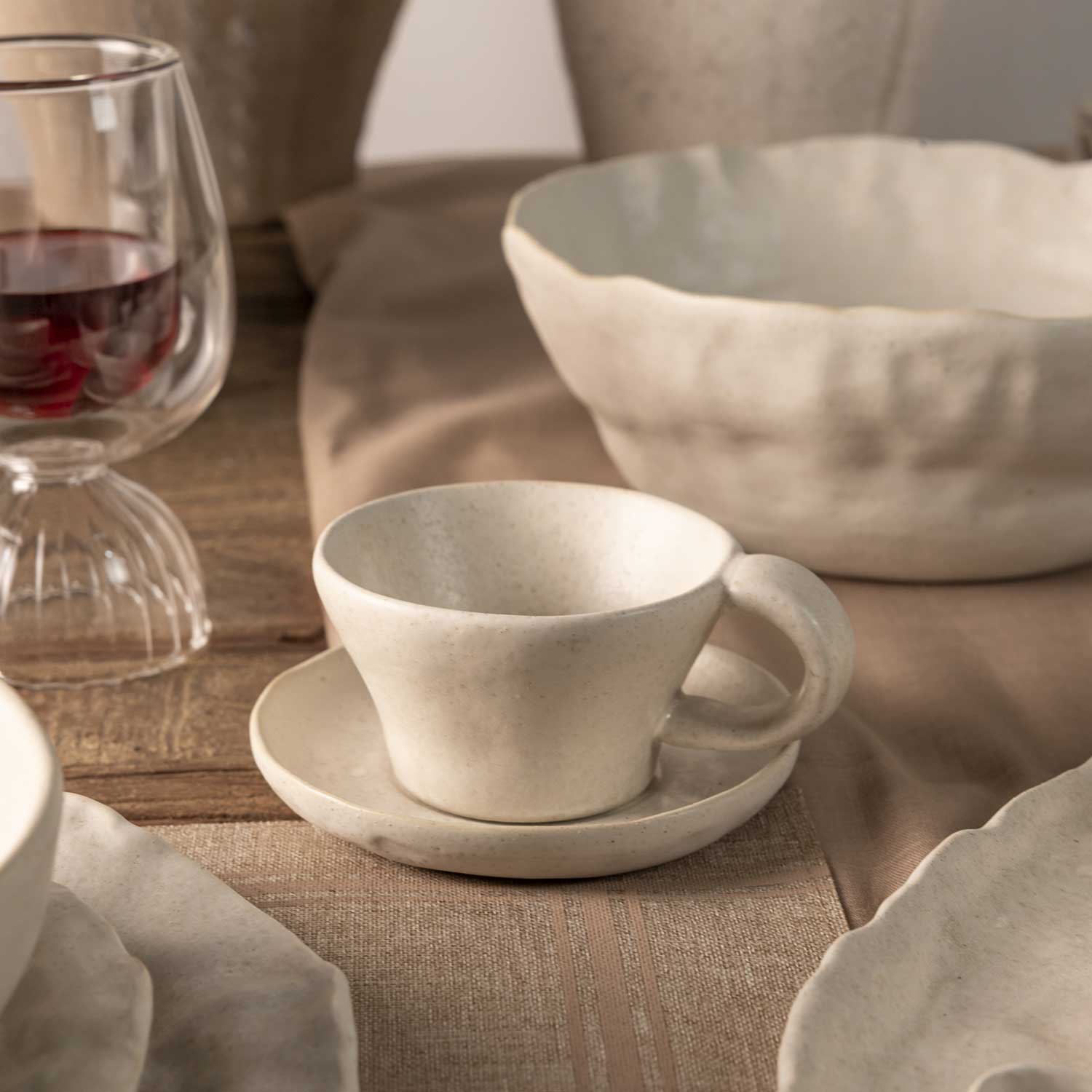 Pocillo y plato Nahua set x4 img #2