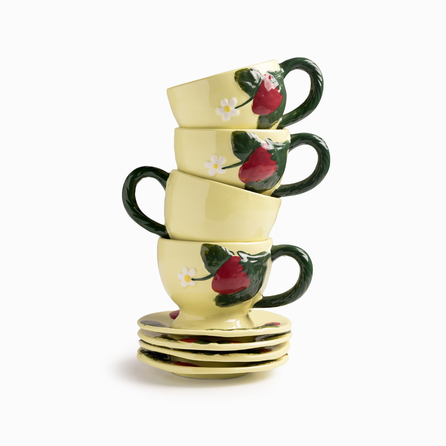 Pocillo y plato fresa 230ml set x4 img #5
