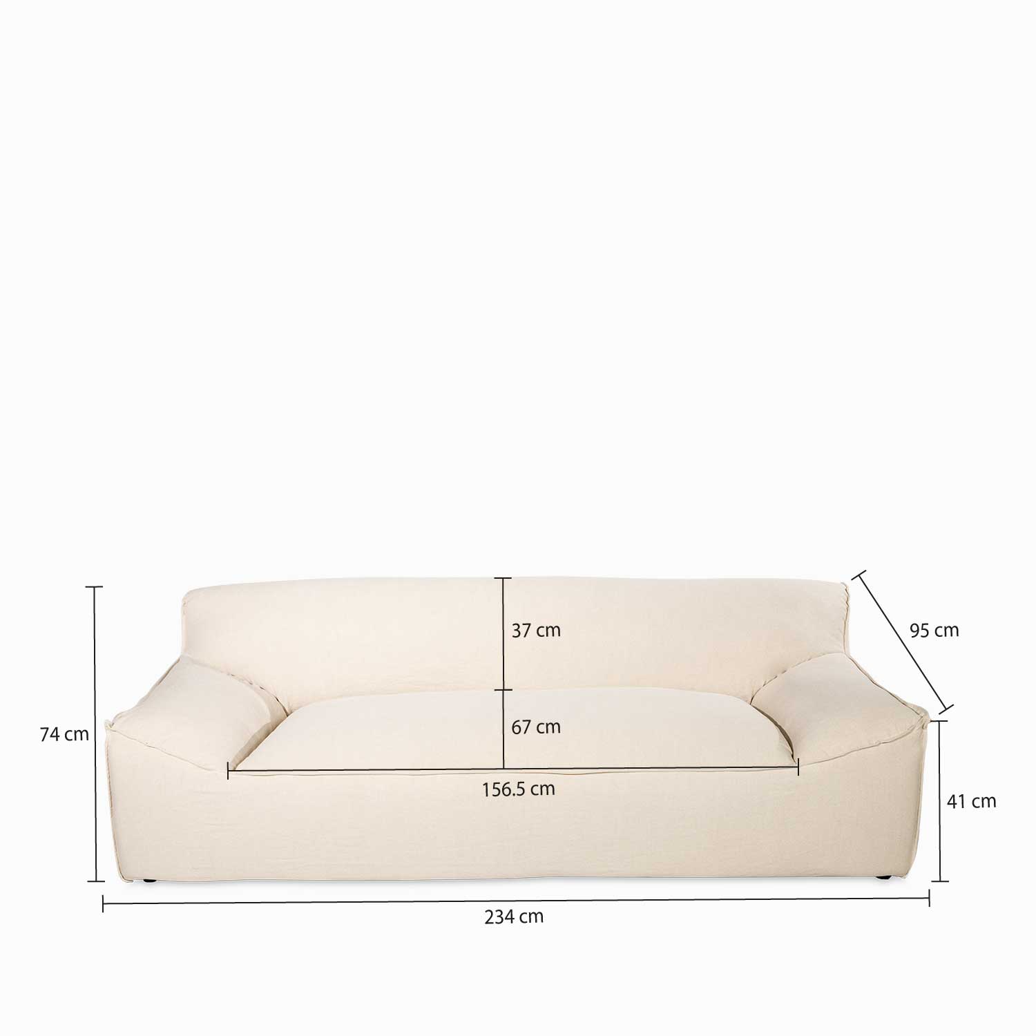 Sofá 3 puestos Aston Beige img #3
