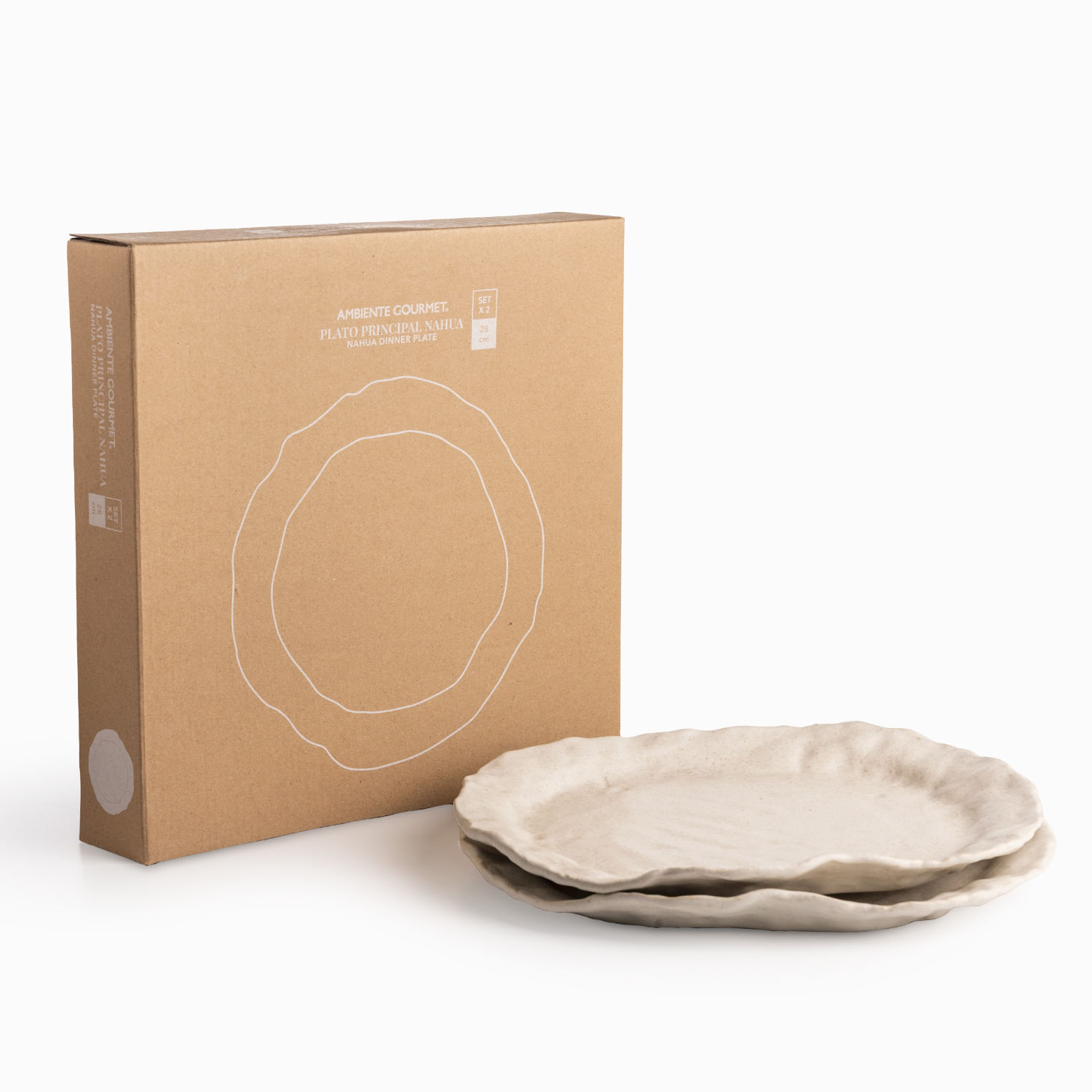 Plato principal Nahua 28cm set x2 img #3