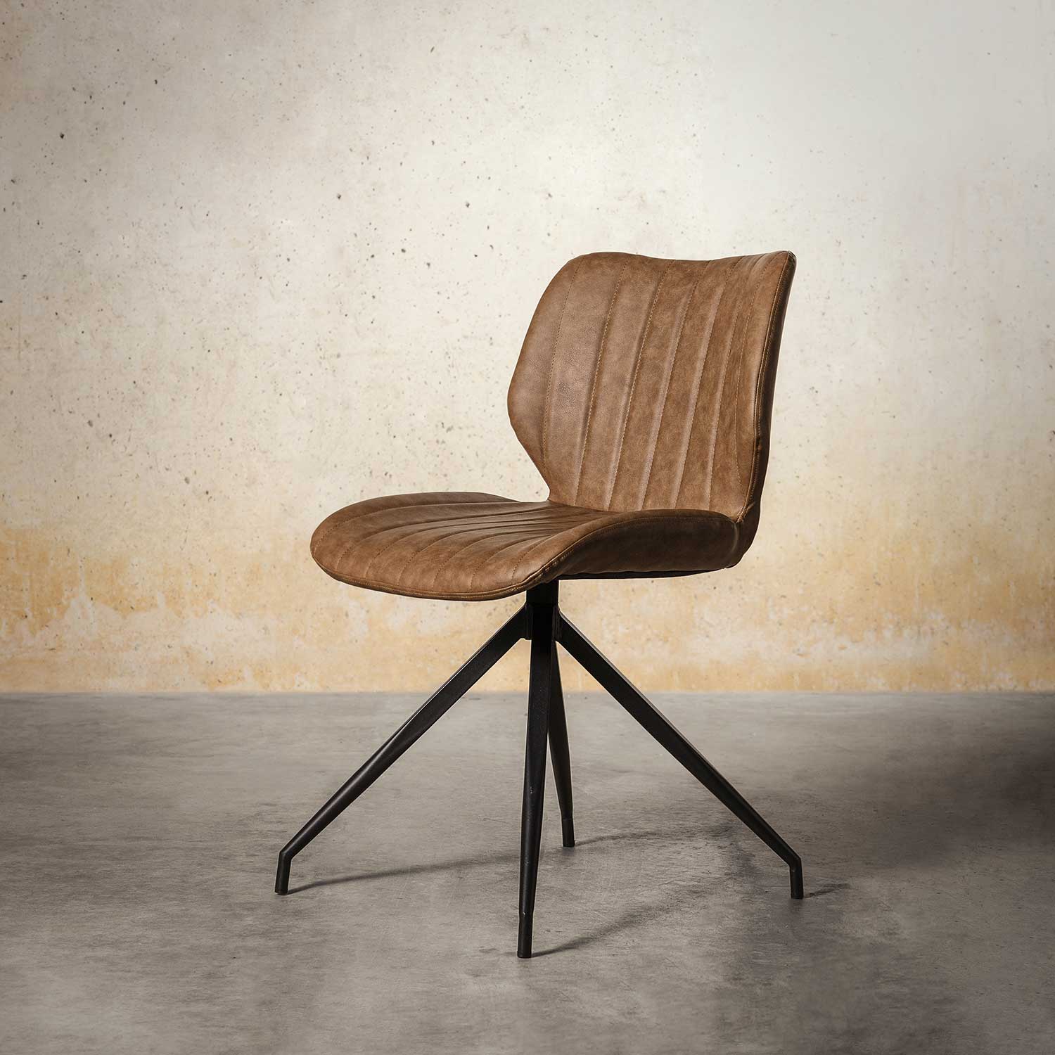 Silla de comedor lineas pata asterisco camel img #2
