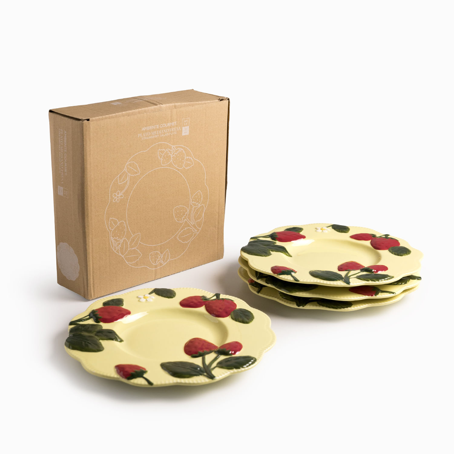 Plato mediano fresa 21cm set x4 img #3