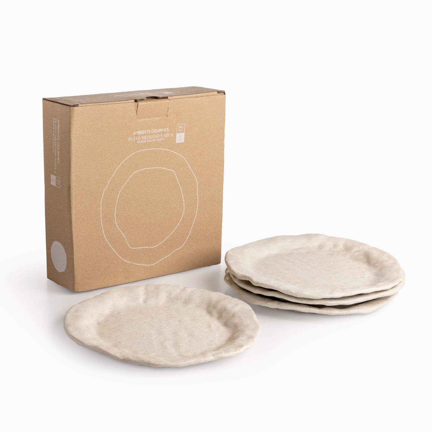 Plato mediano Nahua 21cm set x4 img #3