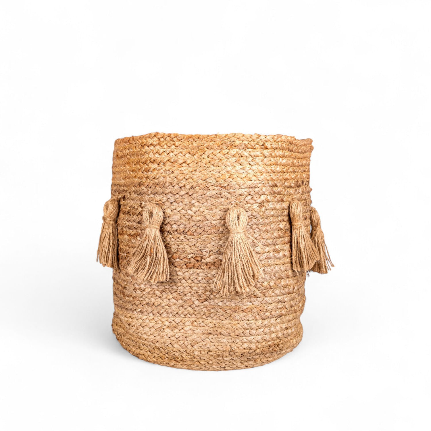 Canasto yute borlas 40cm img #2