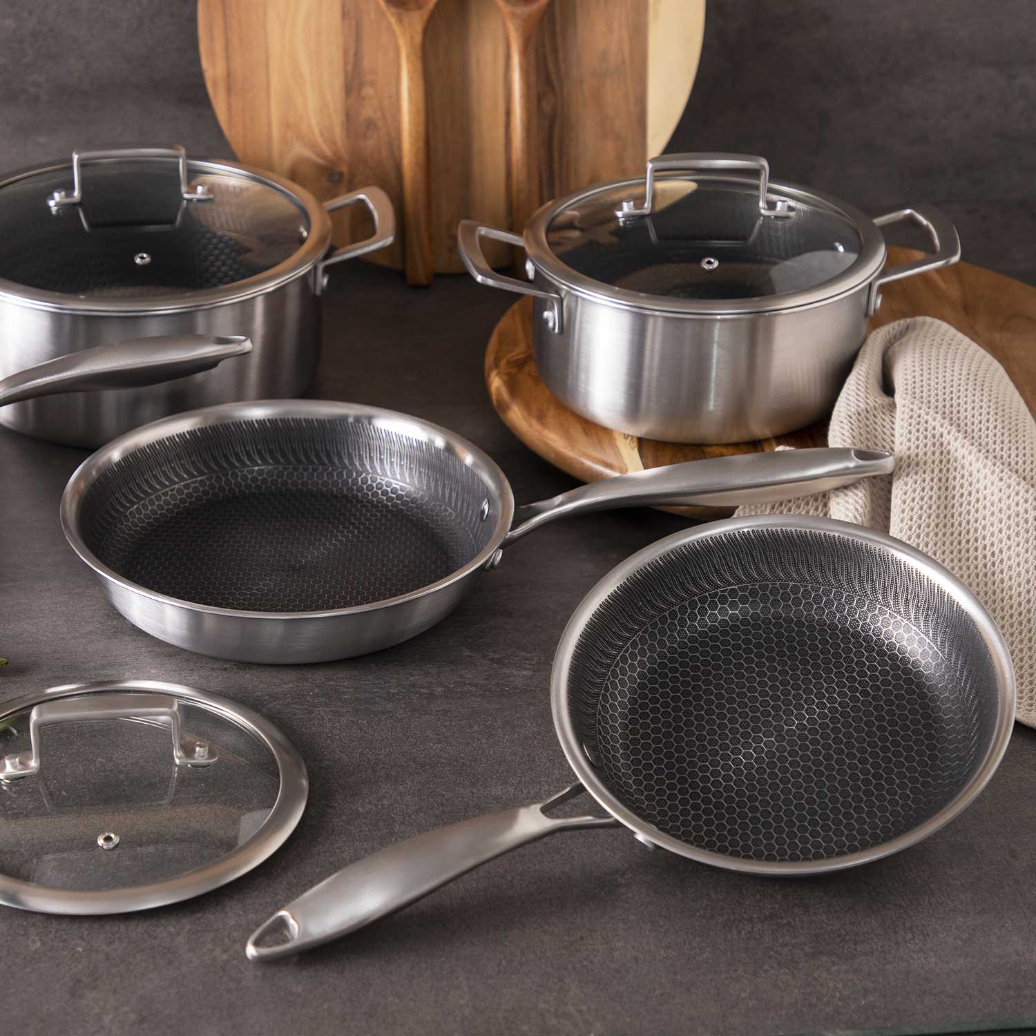 Set de ollas acero inoxidable 8pcs img #3