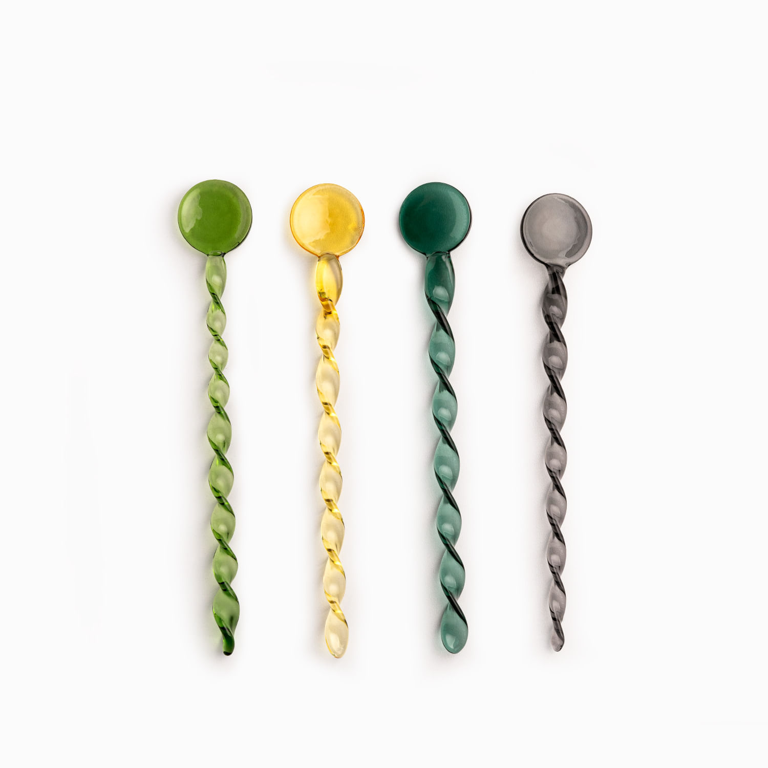Cucharas en vidrio colores set x4 img #4