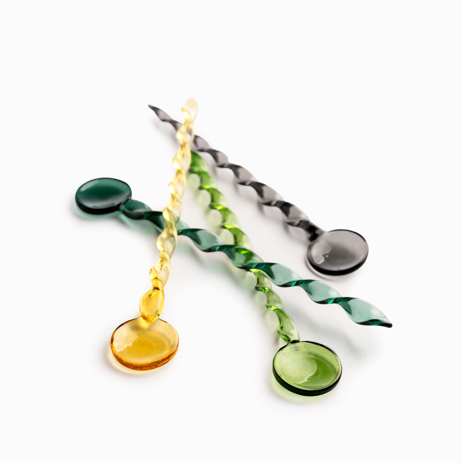 Cucharas en vidrio colores set x4 img #3