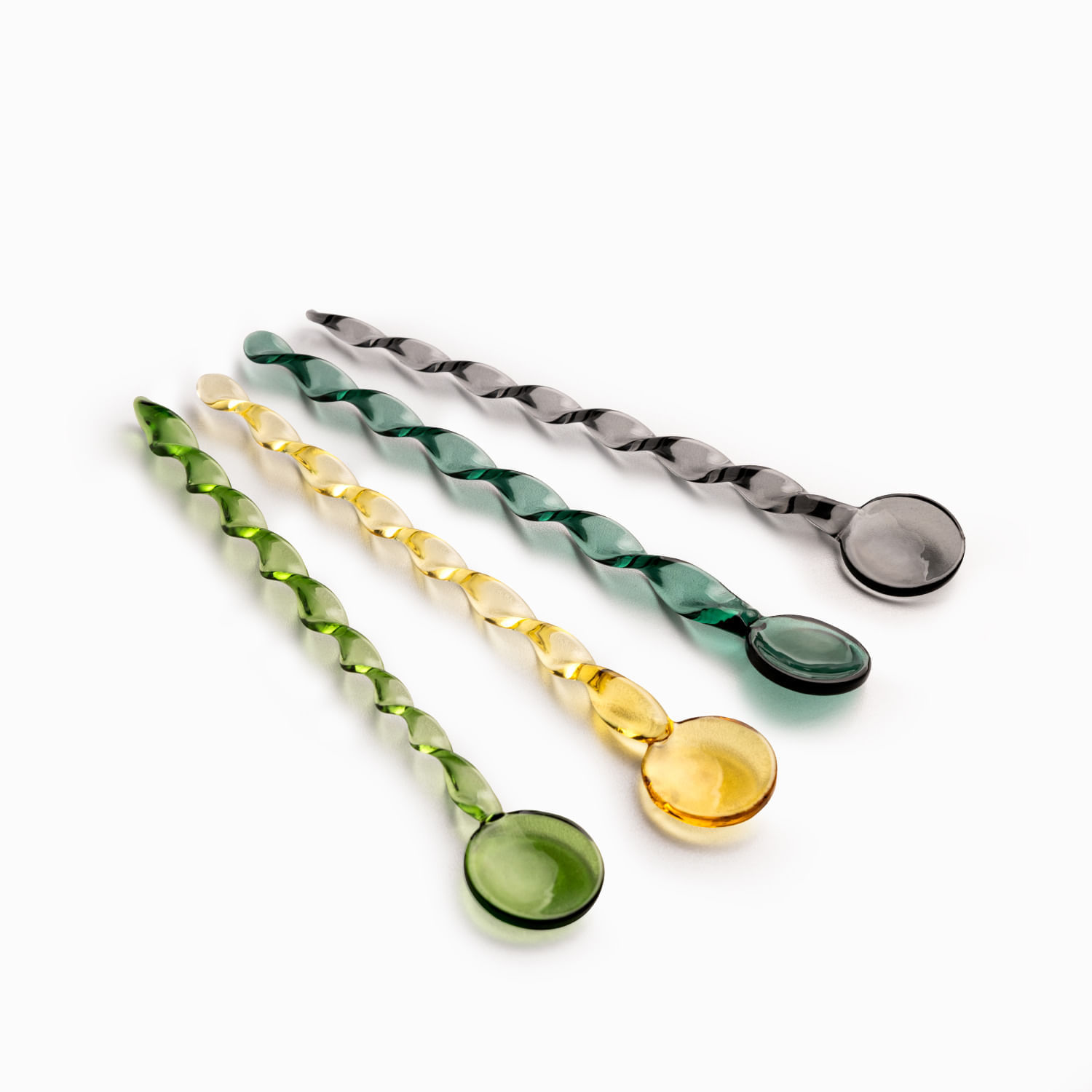 Cucharas en vidrio colores set x4 img #6