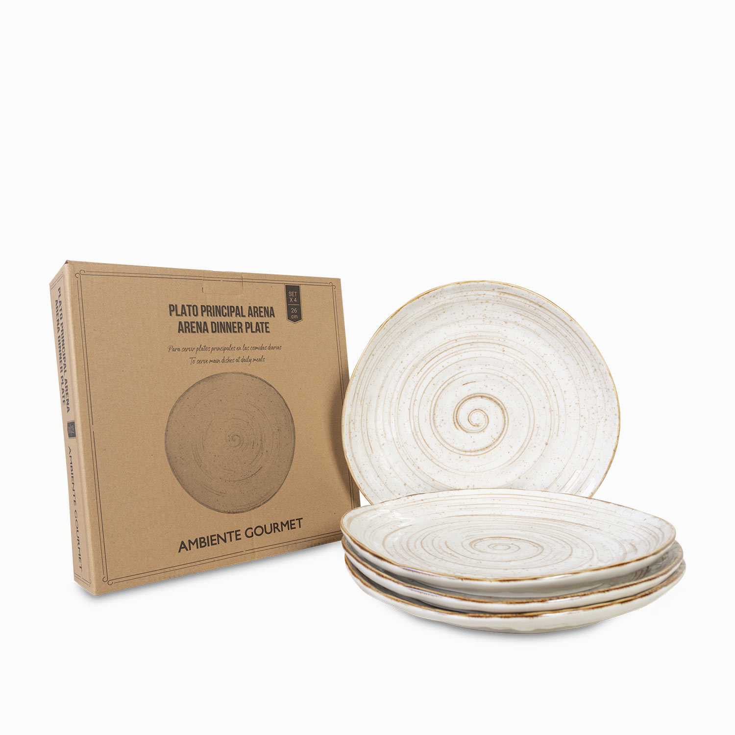 Plato principal Arena 26cm set x4 img #1