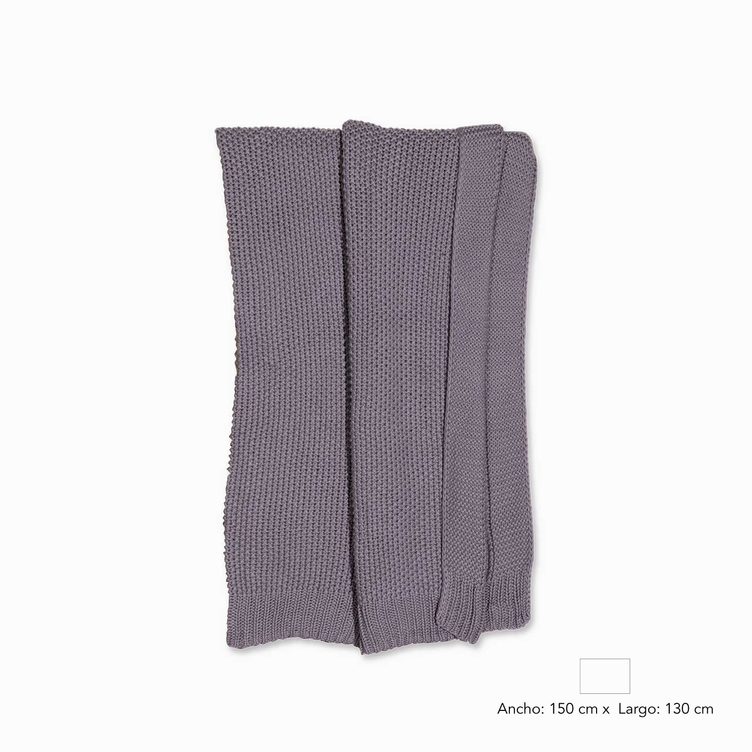 Manta tejida gris img #2