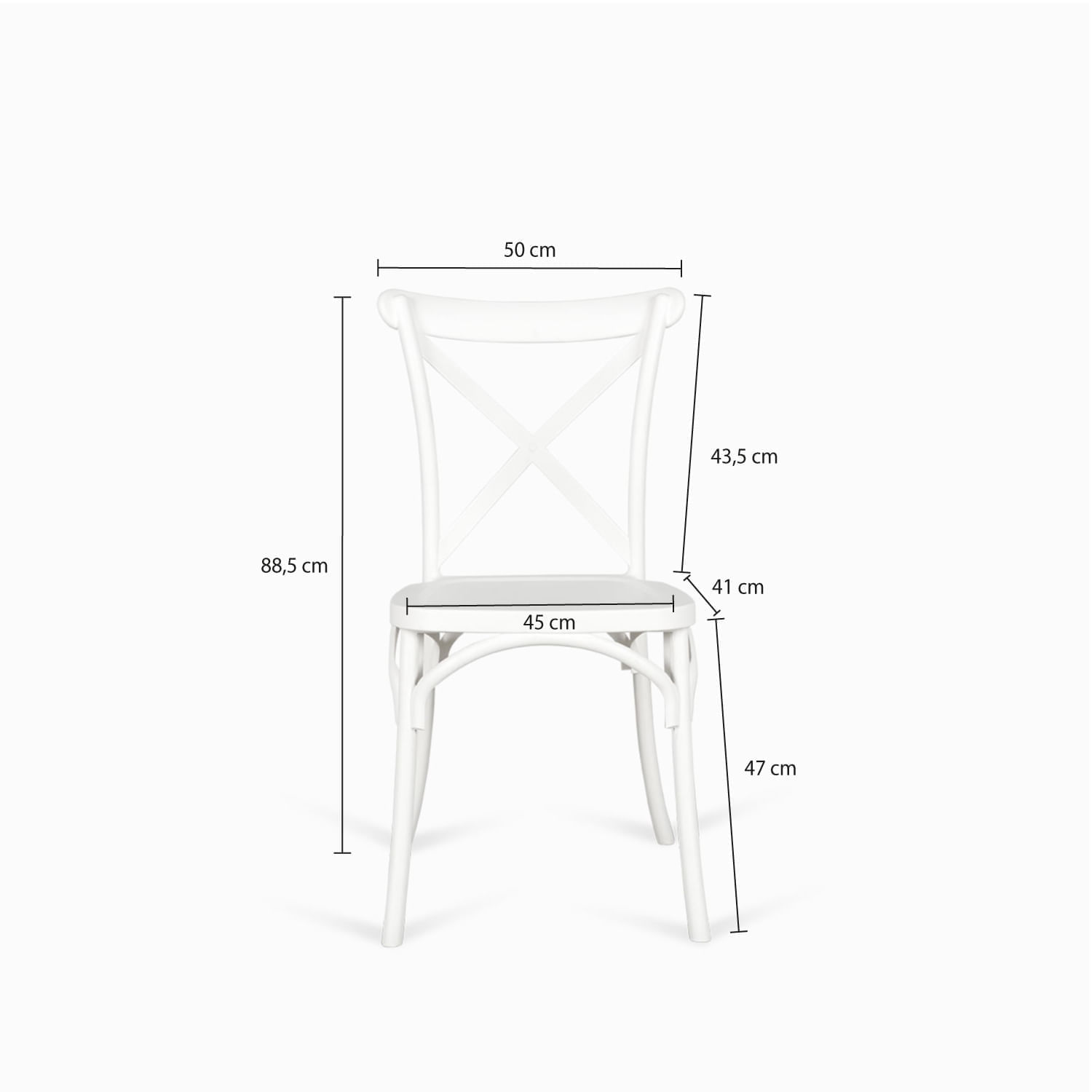 Silla X blanca en plástico apilable img #2