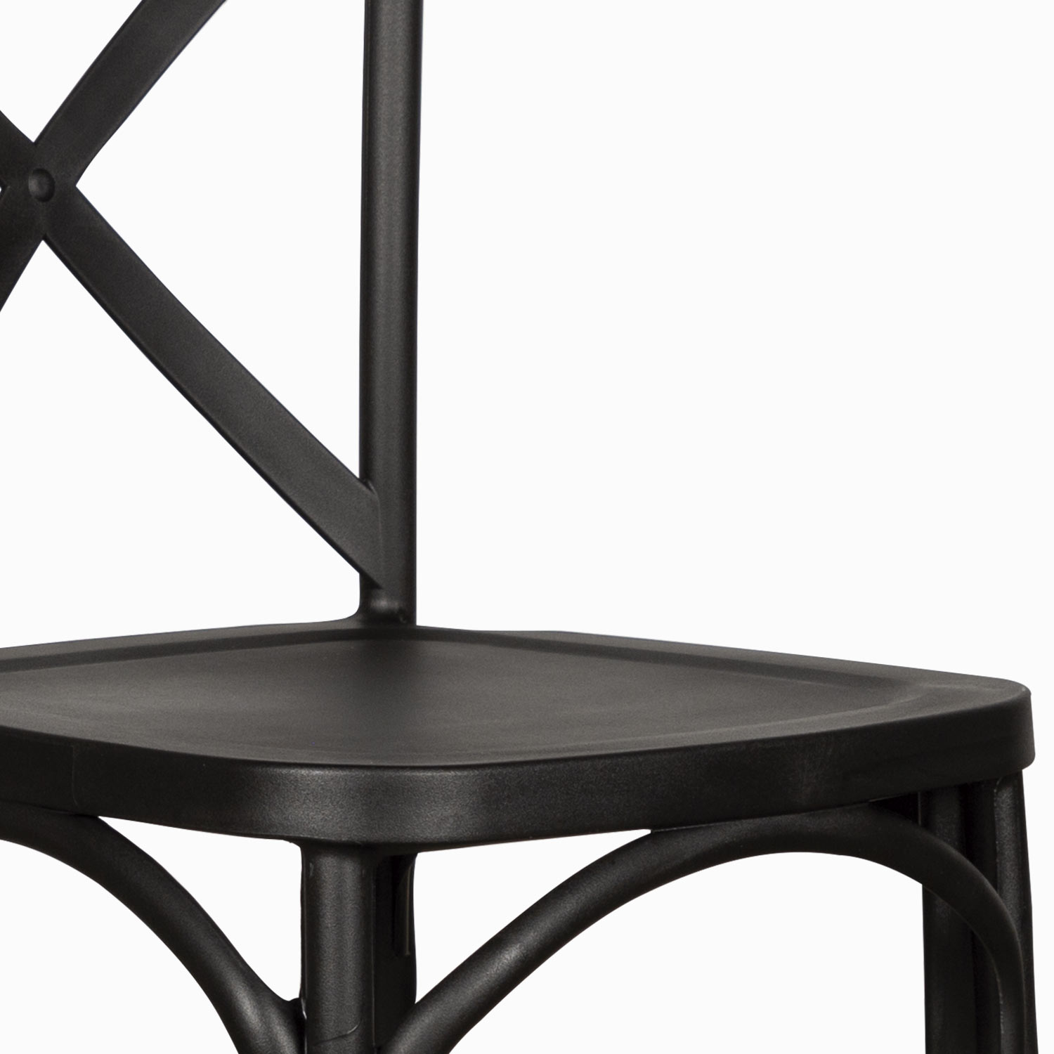 Silla X negra en plástico apilable img #5