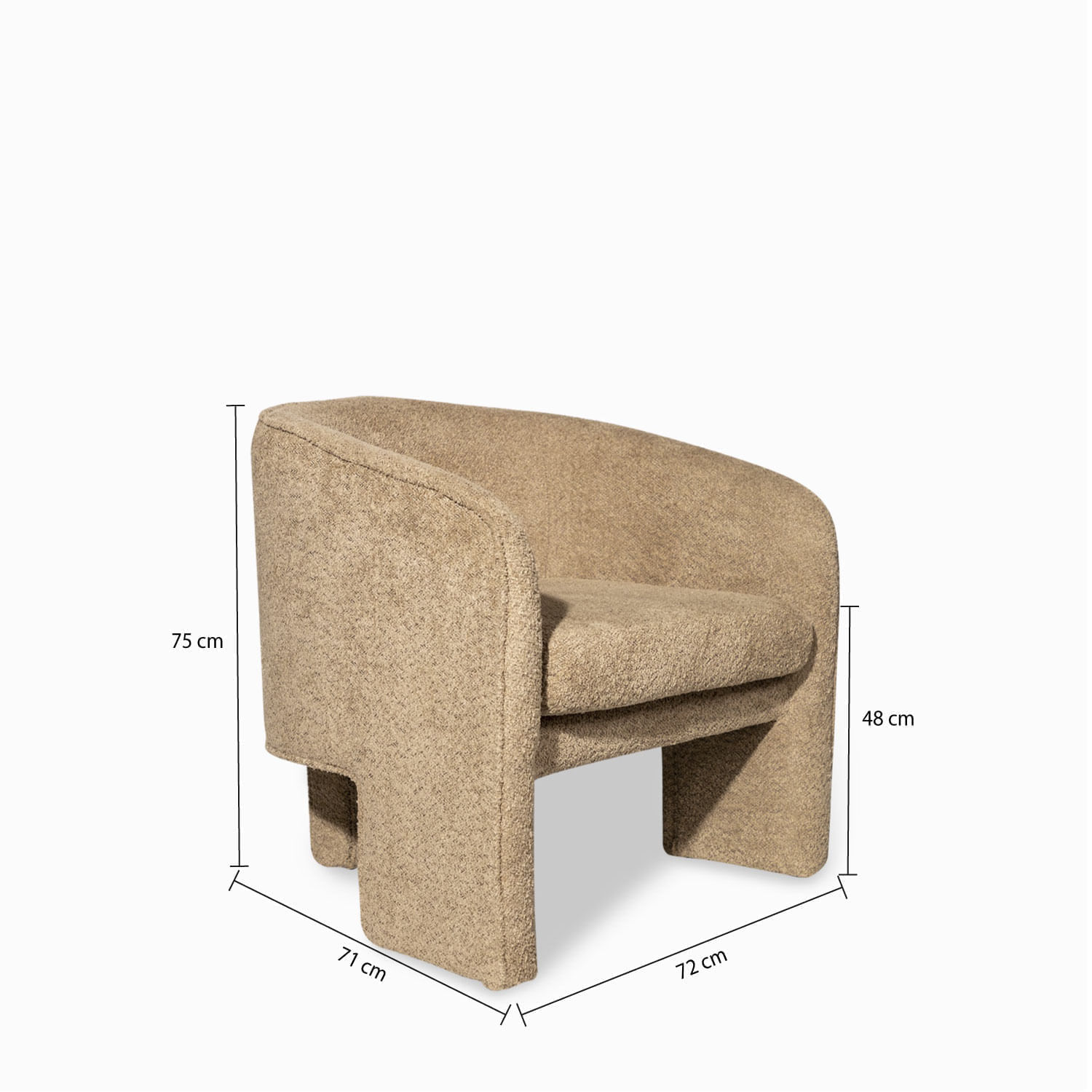 Poltrona Tripode taupe oscuro Boucle img #4